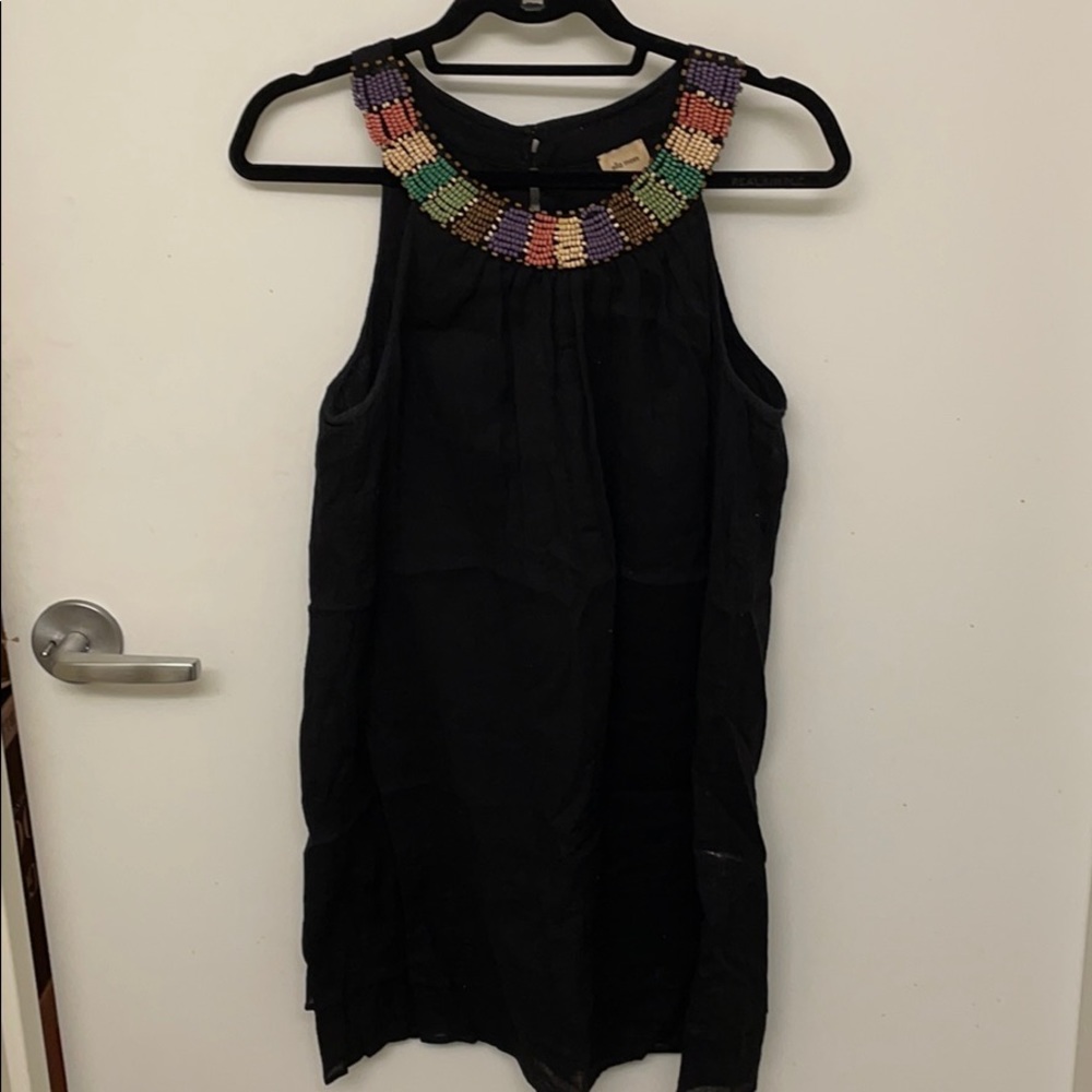 Ella moss beaded neck light dress